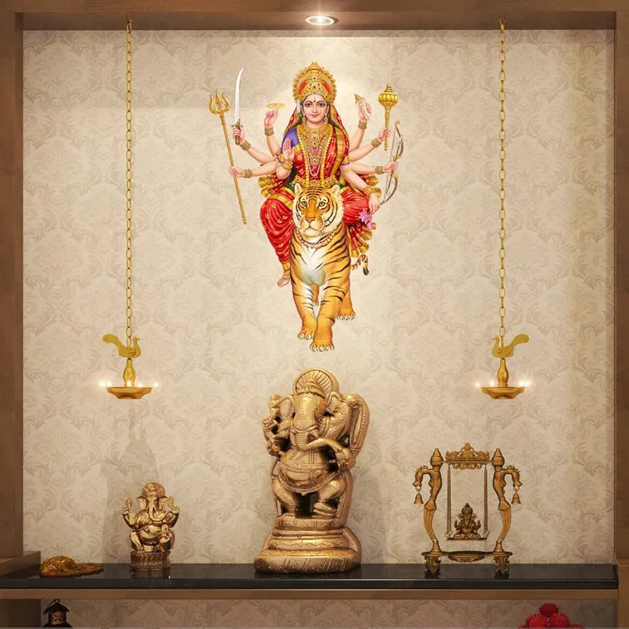 Rangoli Vinyl Religious Wall Sticker Multicolour Vinyl Medium Size 40cm or 50 cm Pack of 1 Sticker, Standard 