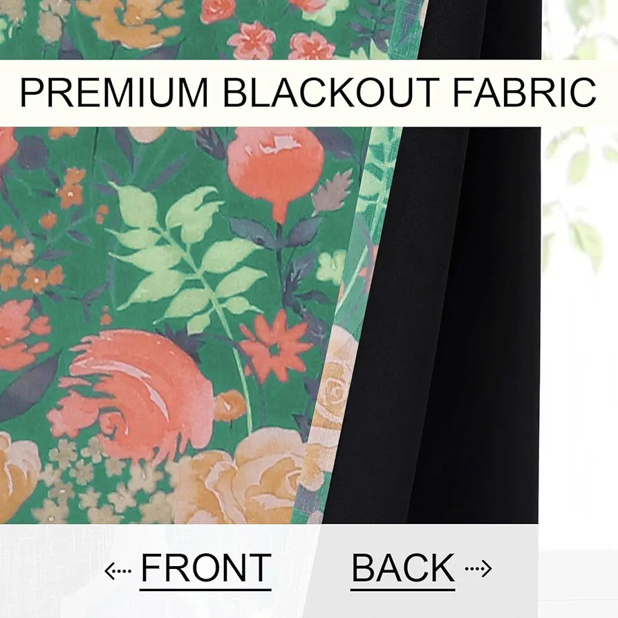 Cloth Fusion 100% Blackout Printed Premium Door Curtains 7 Feet Long Set of 2, Noise Reducing Blackout Parda 7 Feet with Grommet for Home Decor 