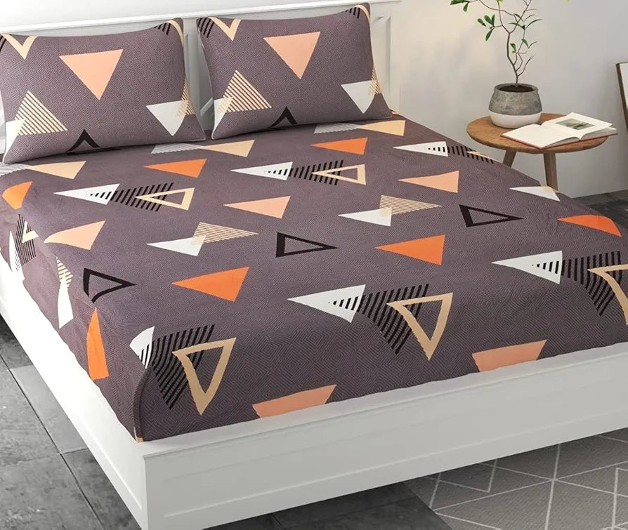 THE HOME STYLE Super Soft Microfiber 6D Flat King Size Double Bed Bedsheet  With 2 Pillow Cover 300 TC  