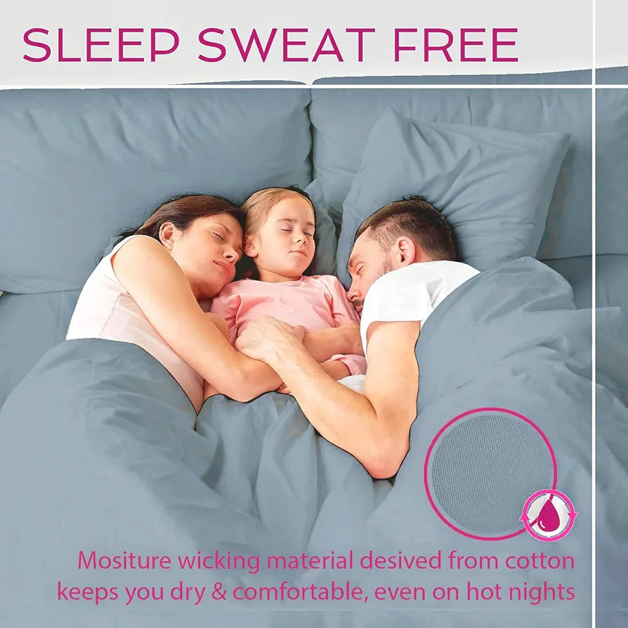 Trance Home Linen Premium 300 TC Pure 100% Cotton King Fitted Bedsheet with 2 Pillow Covers 