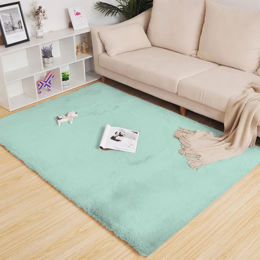 LUXE HOME INTERNATIONAL Rectangular Carpet Super Soft Anti Skid Rabbit Fur  Bathroom Mats for Bedroom, Door, Kitchen Floor  Pack of 1