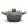 Anko Australia Non-Stick Aluminium Casserole with Glass Lid 24cm 3L 4-Layer Coating PFOA Free Black