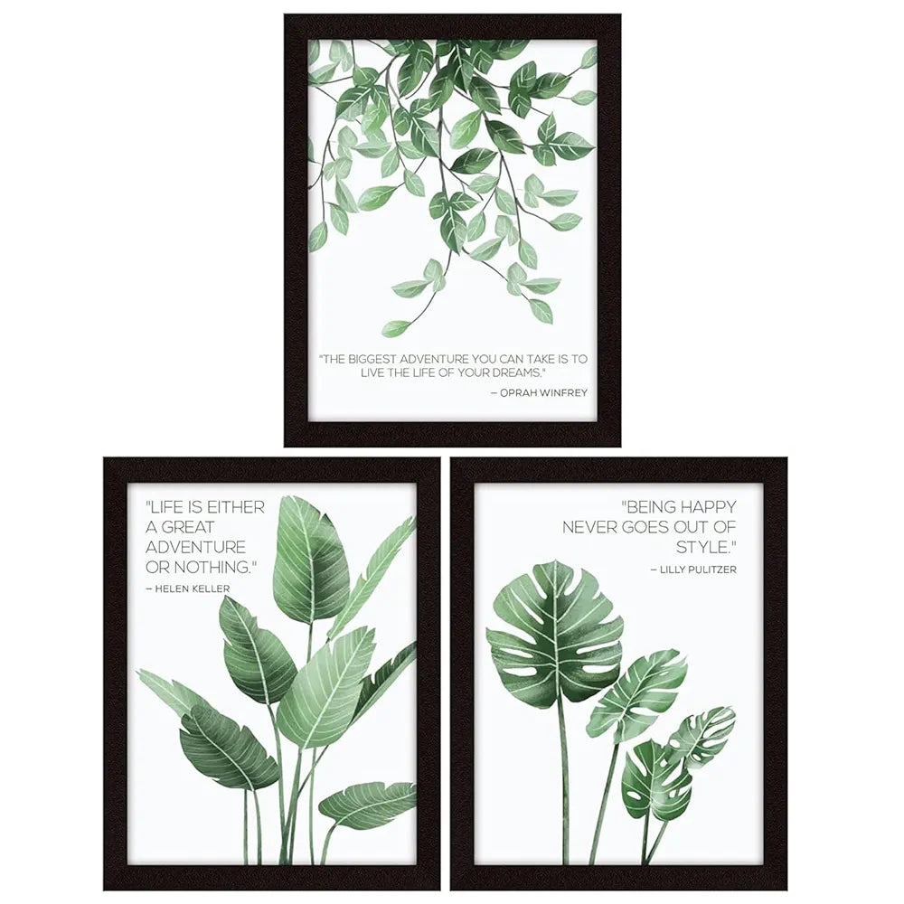 ArtX Paper Motivational Quotes Wall Frames, Inspiring Quotes For Home, Office and Study Room Decor, Multicolor Framed Posters, Set of 3