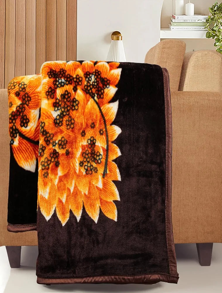 Premium Super Soft Cloudy Printed Mink Double Bed Blanket for All Season, Ultrasoft & Cozy Single Ply Blanket | |220 x 230 Cm 