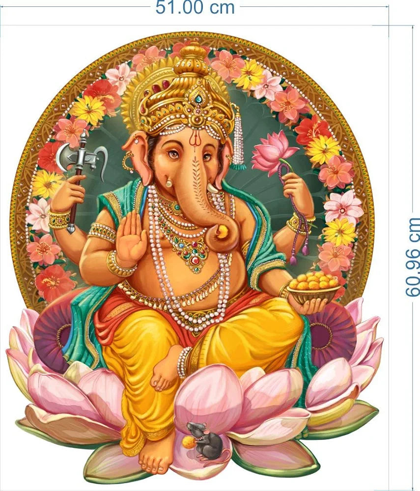 Rangoli White Glossy Vinyl Wall Sticker Premium Self-Adhesive Waterproof Decorative Wall Decal for Bedroom, Living Room, Office & Home Decoration Easy to Apply. Parent-4, Design-18