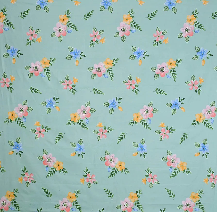 THE HOME STYLE Cotton Feel Glace Cotton Printed Double Bed Bedsheet With 2 Pillow Cover 300 TC_90X100 Inches 