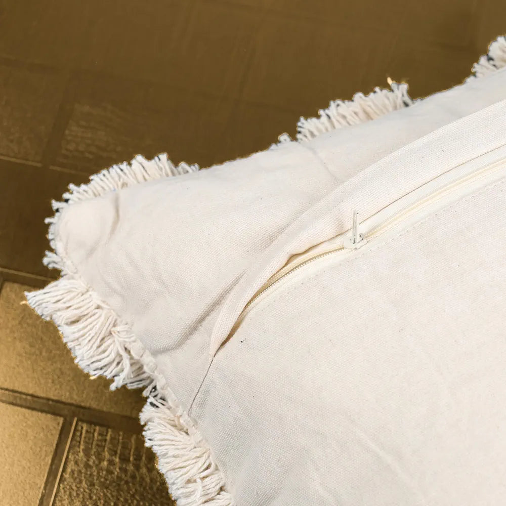 SAJAVAT HOME Cotton Cushion Cover | Off White Cushion Cover for Sofa, Bed, Or Chair | 18X18 Inches/ 45X45 Cms | Pack of 1