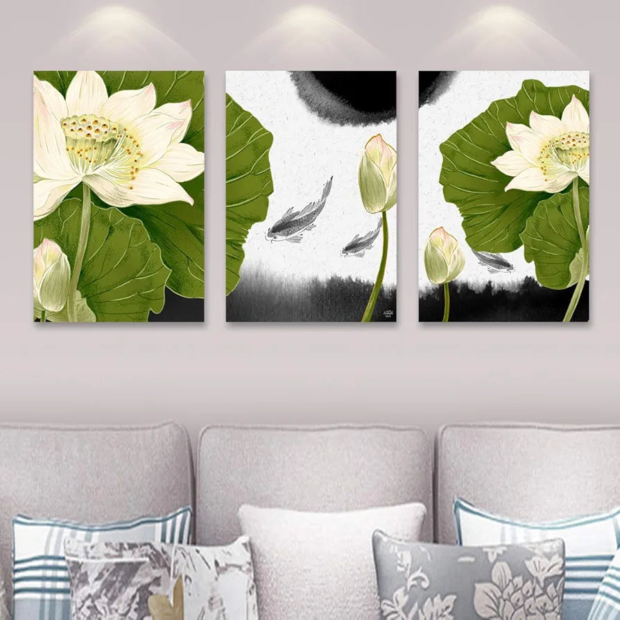 Rangoli MDF 3 Pcs Wall Poster 12x18 Inch Decorative Wall Art for Home, Office, Living Room. P-4, Design-18