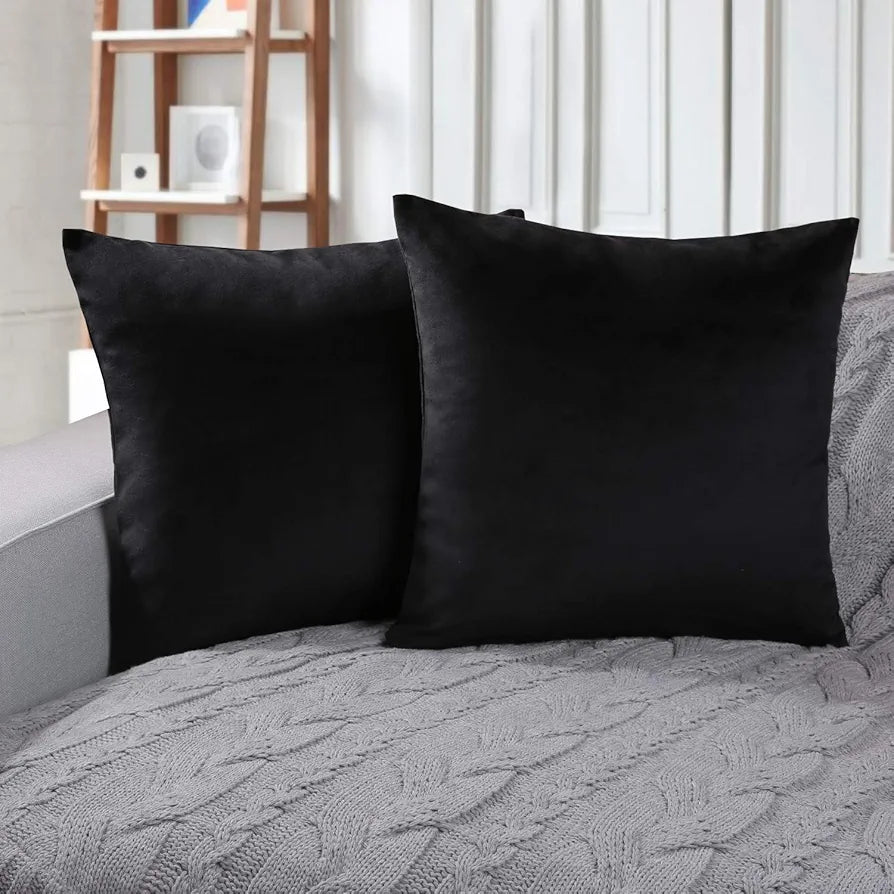 AEROHAVEN™ Premium Velvet Reversible Decorative Throw Pillow/Cushion Covers with Invisible Zipper - 16 x 16 inch - 