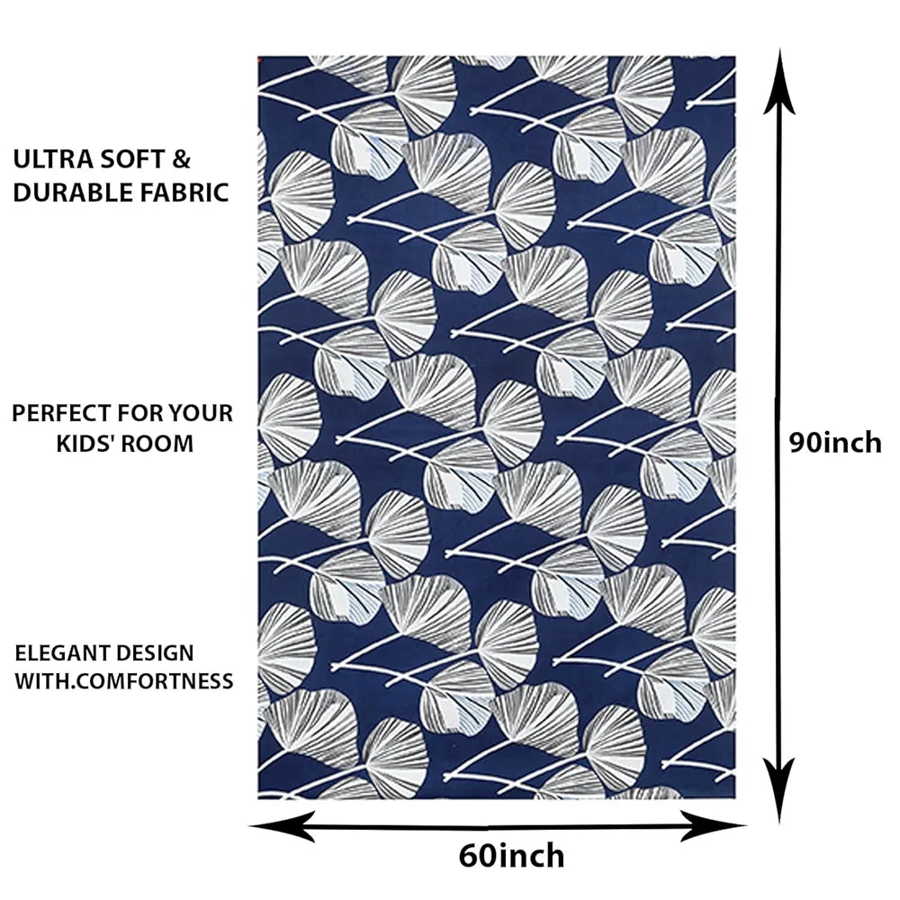 Kuber Industries Cotton Single Bedsheet with 1 Pillow Cover | Wrinkle Free Bedsheet for Kids Room | Patta Design | Blue