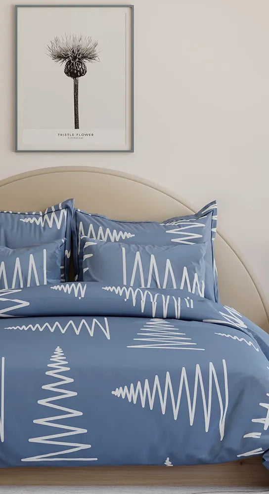 THE HOME STYLE Supersoft Cotton King Size Printed Flat Double Bedsheet wih 2 Pillow Cover II 400 TC, 90