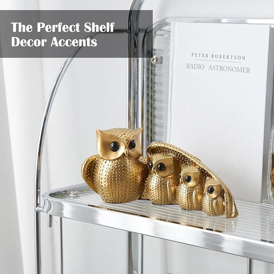 Xtore® Golden Owl Family  for Home Decor 