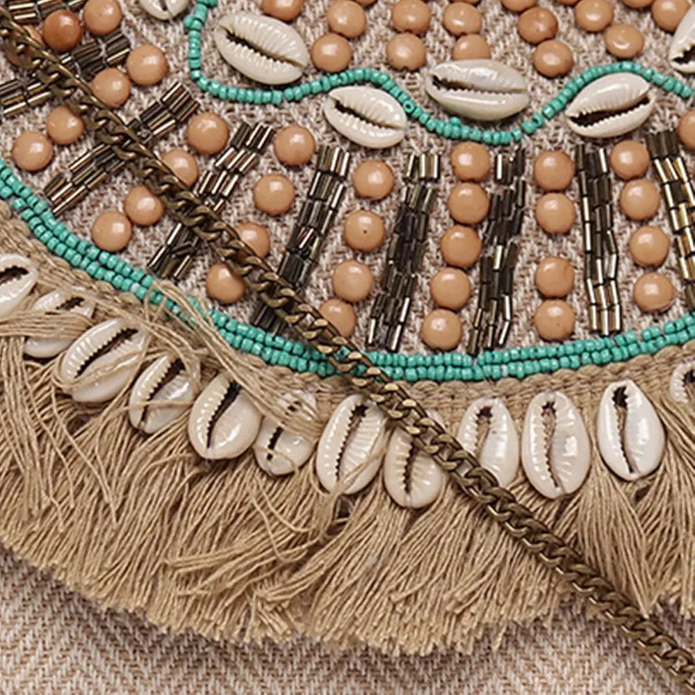 ASTRID Handmade Macrame Flap Over Sling Bag For Girls And Women