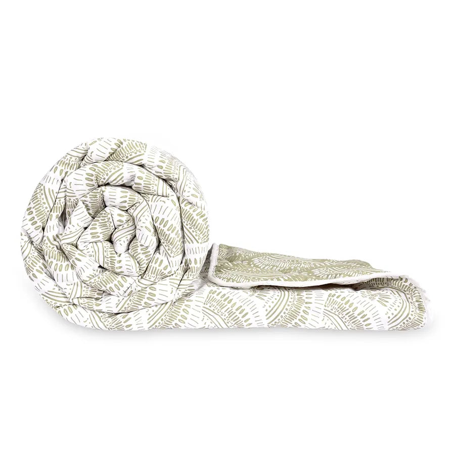 Divine Casa 120 GSM Microfiber Single Bed Comforter | Soft & Lightweight Reversible AC Blanket | All-Season 3-Layered Quilt | 230 x 140 cm, Wheat