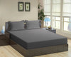 Trance Home Linen 100% Cotton 72x60 inch 200TC Satin Stripe Elastic Fitted Bedsheet with 2 Pillow Covers Colour Dark Grey