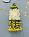 Handmade Artificial Jasmine Gajra Toran Marigold Garland Rajnigandha Tassels with Bells Traditional Decor for Diwali/Wedding/Festivals