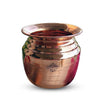 Indian Art Villa Pure Copper Pooja Kalash Lota with Layered Neck with Lining Design - 200 gms