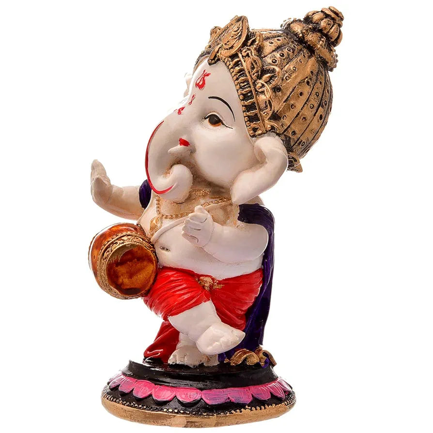 Karigaari India Handcrafted Polyresin Eco Friendly Lord Ganesha Ganpati Idol Figurine | Lord Ganesha Statue for Home Decoration 
