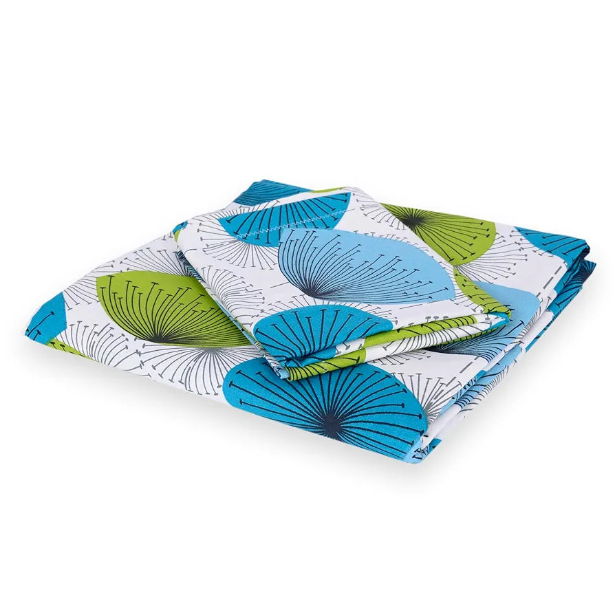 Divine Casa - 144 TC Super Soft 100% Cotton Bedsheet for Double Bed  144 Thread Count - Floral, Aqua| 222 x 254 cm
