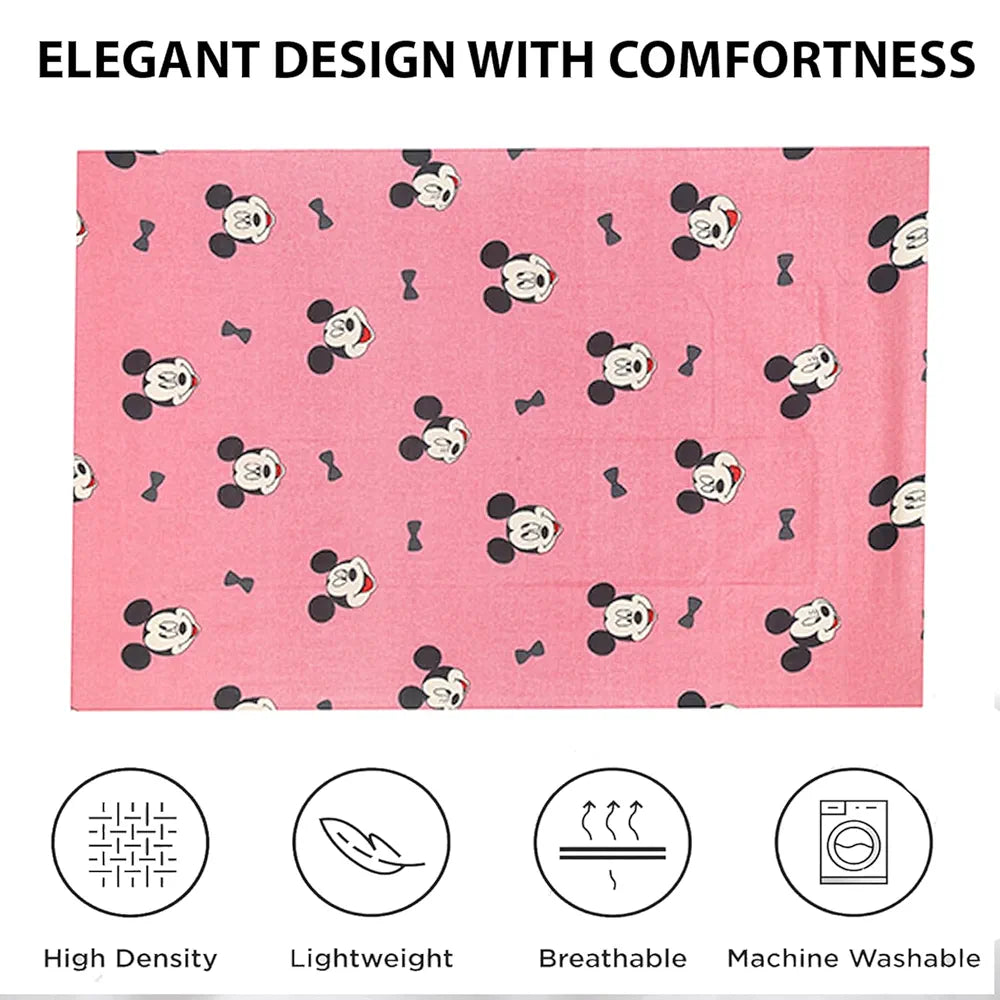 Kuber Industries Cotton Single Bedsheet with 1 Pillow Cover | Wrinkle Free Single Bedsheet for Kids Room & Bedroom | Pink
