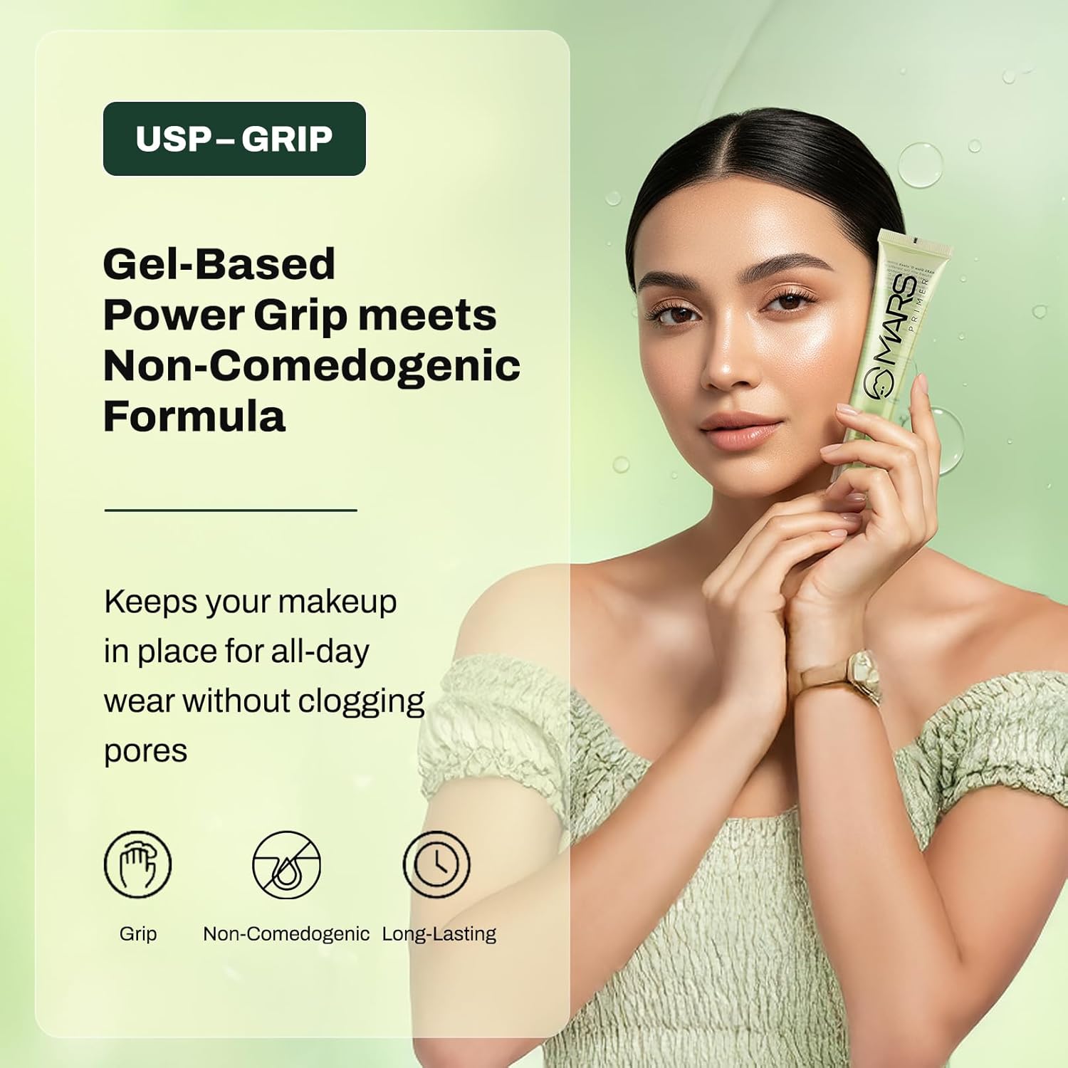 Mars Glow O' Clock Gel Primer For Face Makeup Enriched with Green Tea ...