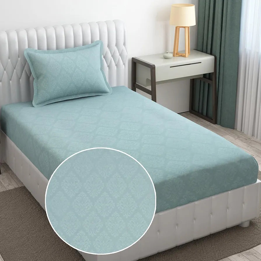 Fresh From Loom Microfiber Rotary Printed Bed Sheet - Single Bedsheet, Hypoallergenic, Wrinkle Free with 1 Pillow Covers  144 TC