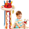 Kidology Montessori Teething Toy Set for Toddlers Food-Grade Pull String UFO Red