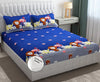 Fresh From Loom Elastic Fitted Cartoon Printed Bedsheets for Kids with 2 Pillow Jungle Blue Double Bed 300 TC