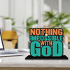 Artvibes Wooden Idols and Figurine Nothing is Impossible With God Motivational Quote Table Decoration for Office Desk