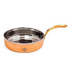 Indian Art Villa Steel Copper Serving Pan With Brass Handle | 700 ml