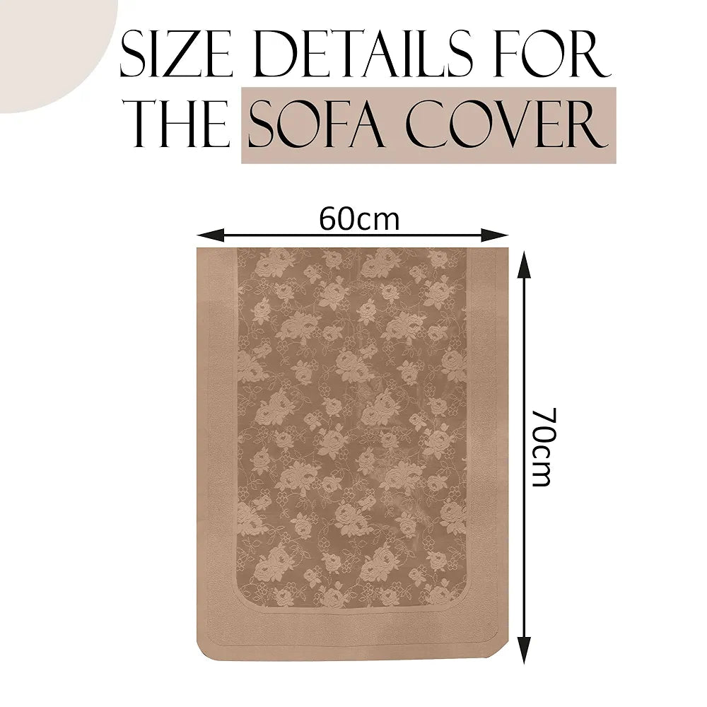 Kuber Industries Set of 4 Net Durable 2 Seater Sofa Covers for Living Room | Easy Machine Washable Sofe ke cover for Protection & Comfort for Home | Self Net Hawaii - Camel Brown