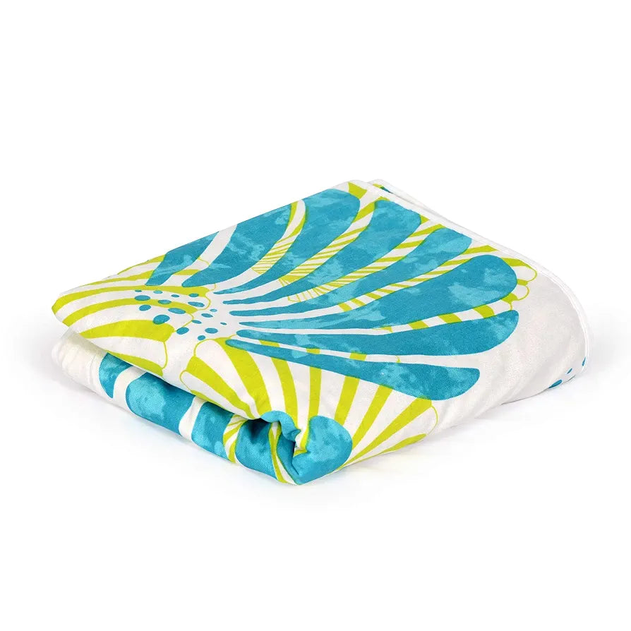 Divine Casa Glace Cotton 120 GSM Reversible Lightweight Printed Double Bed AC Dohar Blanket Quilt - Lime Green and Brown| TC - 120