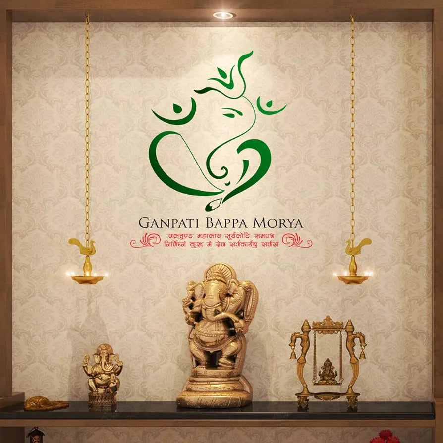 Rangoli White Glossy Vinyl Wall Sticker Premium Self-Adhesive Waterproof Decorative Wall Decal for Bedroom, Living Room, Office & Home Decoration Easy to Apply. Parent-4, Design-12