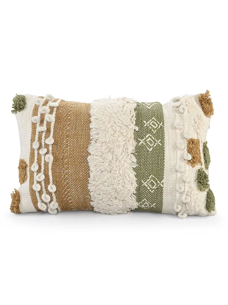 SASHAA WORLD Earth Tones Abstract Lumbar Cushion, Decorative Throw Cushion/Pillow for Couch and Bed 