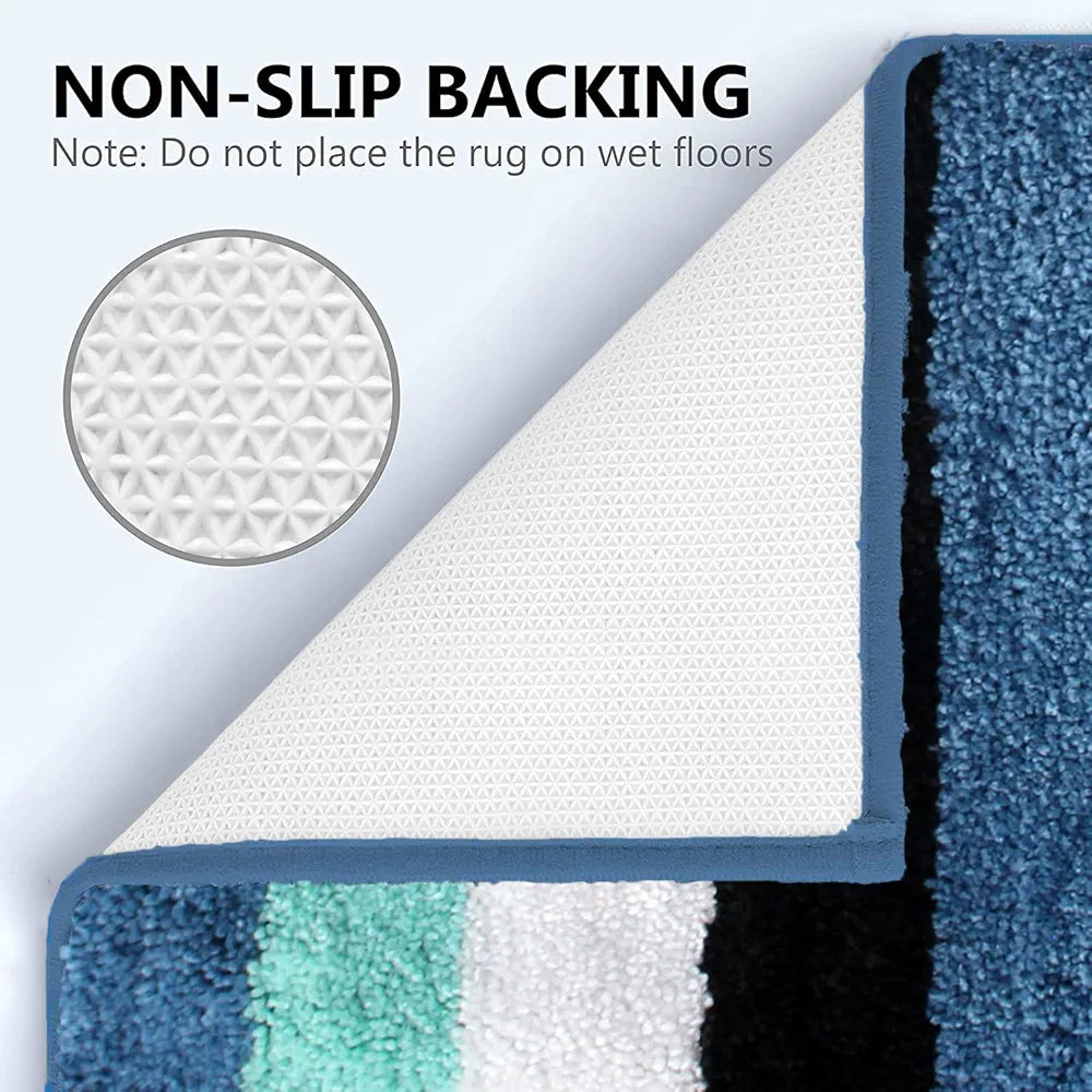 Luxe Home Jericho Doormat 2500 GSM Super Soft Microfiber, Anti-Skid Bathroom Mat & Kitchen Mats for Floor, Water-Absorbent, Quick Dry, Washable Door Mats for Home - Ocean, 40x60 cm, Pack of 2