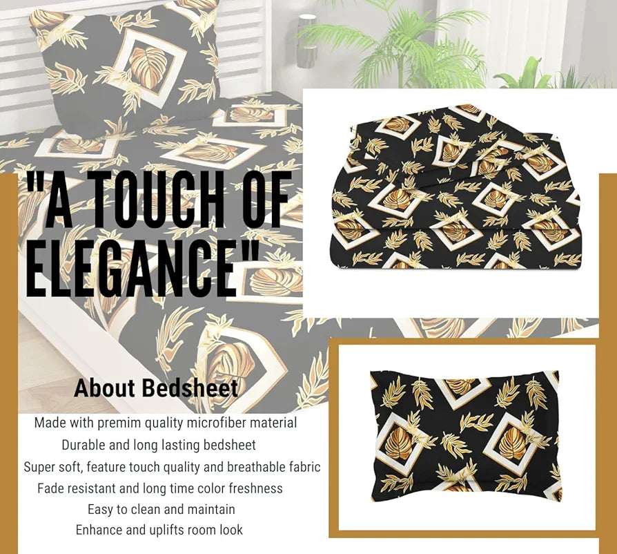 144 Tc Microfiber Single Bedsheet  with Pillow Cover for Your Home