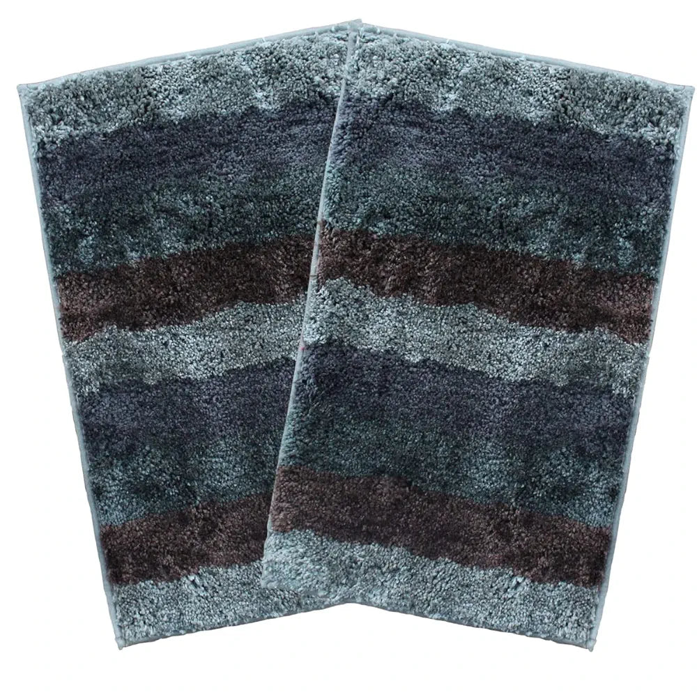 Luxe Home Jericho Doormat 2500 GSM Super Soft Microfiber, Anti-Skid Bathroom Mat & Kitchen Mats for Floor, Water-Absorbent, Quick Dry, Washable Door Mats for Home - Burnt Green, 40x60 cm, Pack of 2