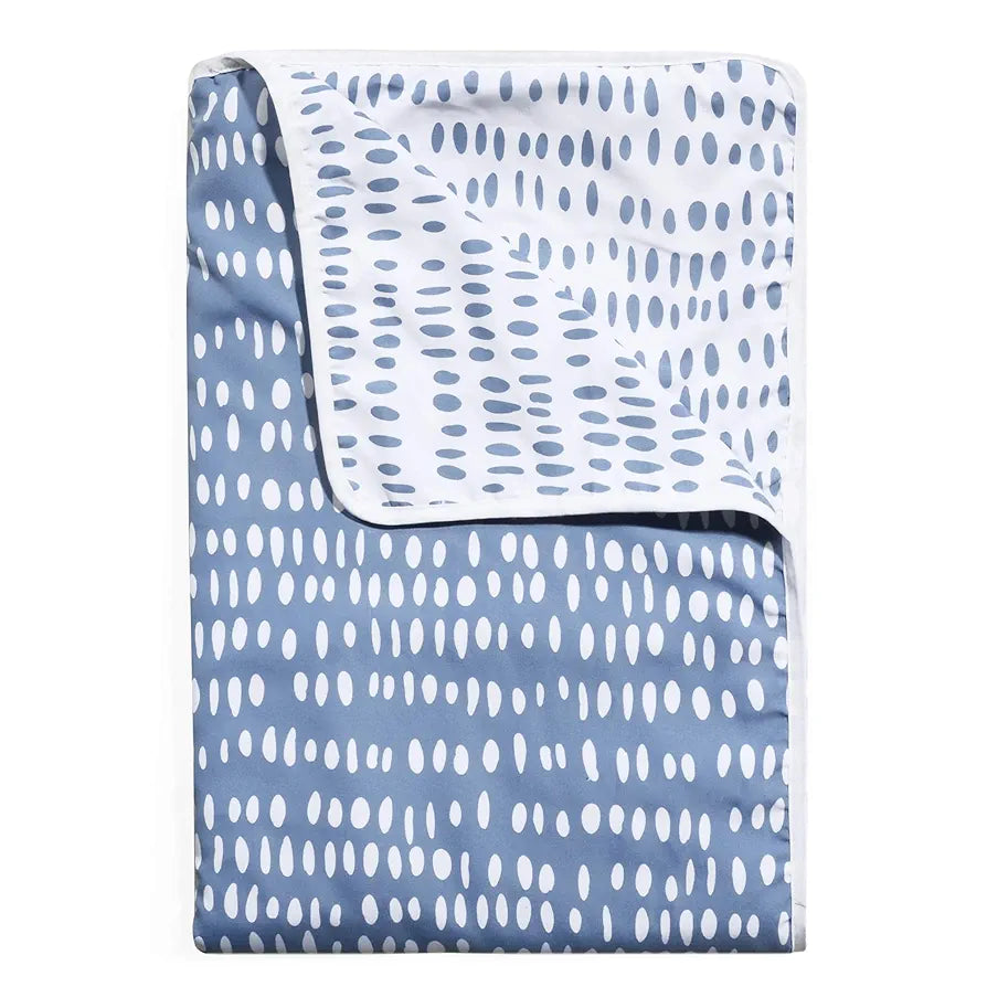 Divine Casa 120 GSM Microfiber Double Dohar | Soft & Lightweight Throw Blanket | Cozy & Breathable | All-Season Comfort | 220 x 205 CM | Rain Dash Pattern | Rainy Blue