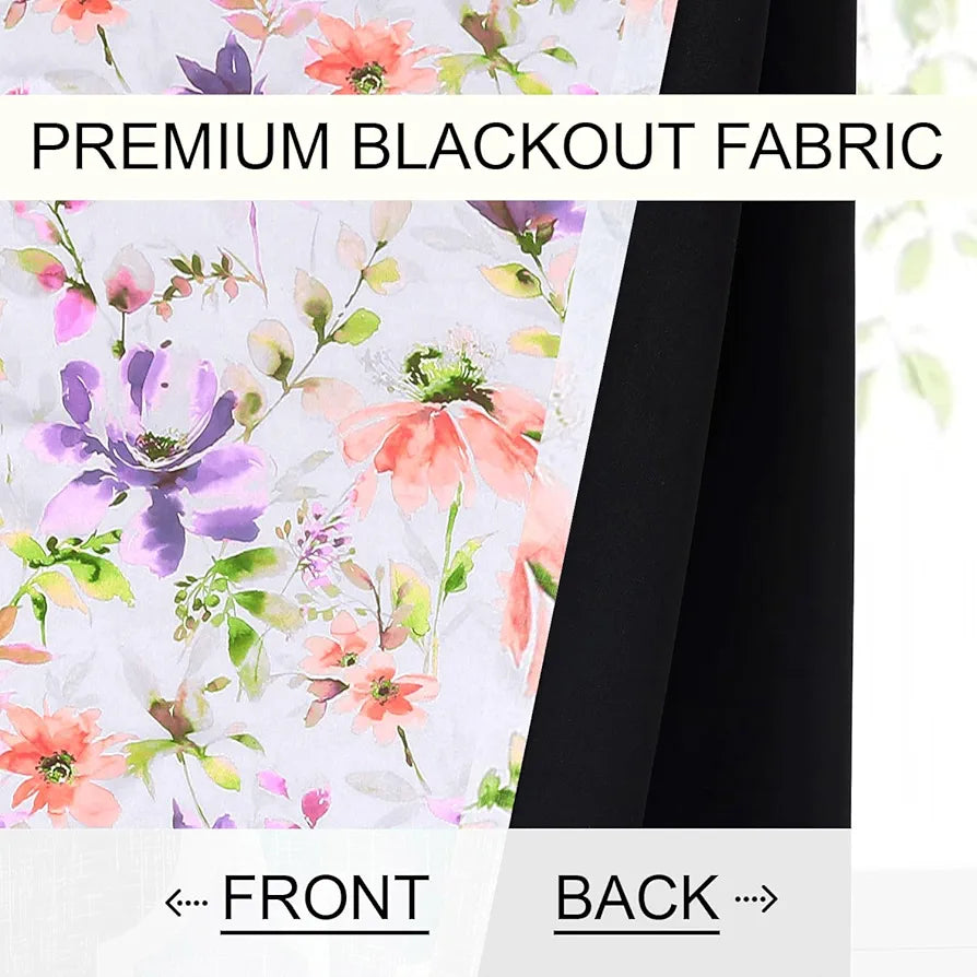 Cloth Fusion 100% Blackout Printed Premium Door Curtains 7 Feet Long Set of 2, Noise Reducing Blackout Parda 7 Feet with Grommet for Home Decor 