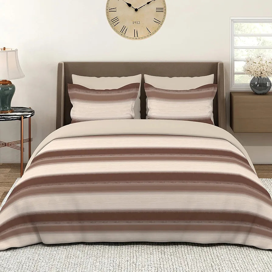 Layers Duracount Bedsheet Set for All Seasons - Lightweight, Moisture Absorbent, Machine Washable & Easy to Care - Gift for Housewarming & More - 225 CVC - King Size 