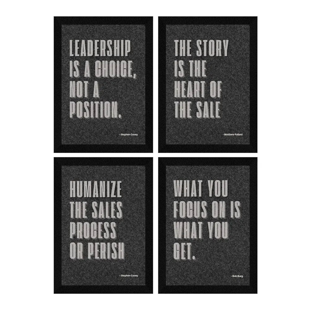 ArtX Paper Business Sales & Marketing Motivational Quotes Wall Frames, Inspiring Quotes For Home, Office and Study Room Decor, Multicolor Framed Posters, A4, Set of 4