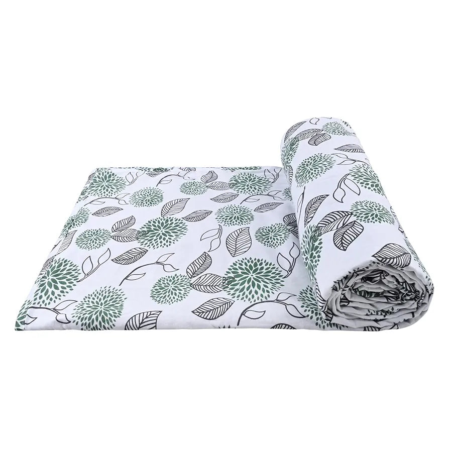 Trance Home Linen® Pure Malmal Cotton Multipurpose Baby Dohar | 3-Layered Baby Swaddle | Soft -Lightweight Baby Blanket | Crib Blanket 