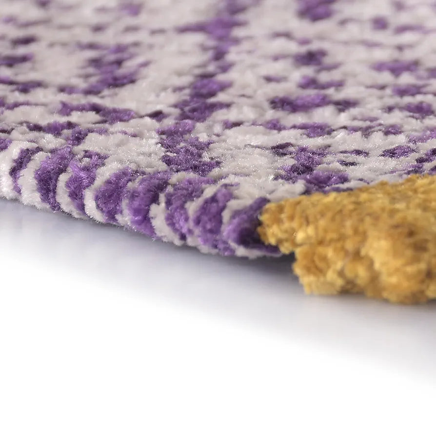 SASHAA WORLD Multipurpose Rug | Chenille Rug for Kids Room, Living Room, Dinning Room, Bedroom | 60x90 cms, Purple
