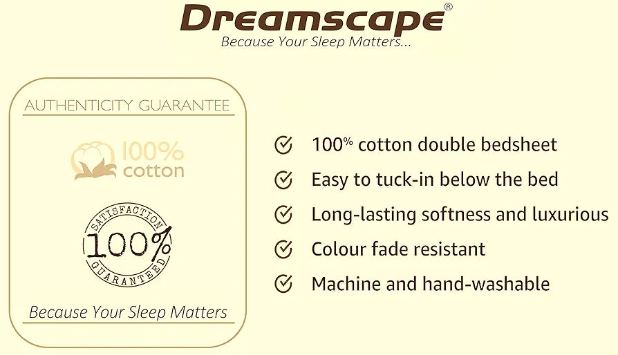 Dreamscape 220 Tc Cotton Single Bedsheet with Pillow Cover, Self-Striped - Red