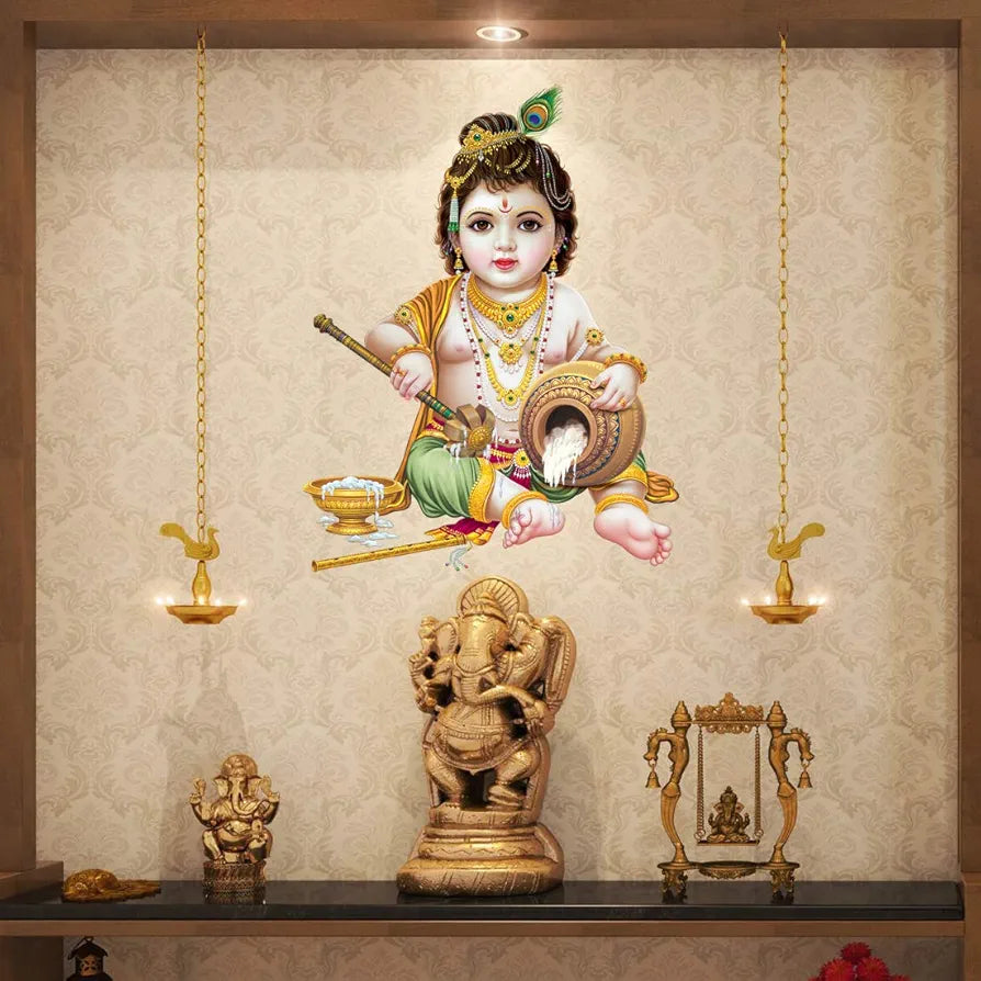 Rangoli White Glossy Vinyl Wall Sticker Premium Self-Adhesive Waterproof Decorative Wall Decal for Bedroom, Living Room, Office & Home Decoration Easy to Apply. Parent-14, Design-20