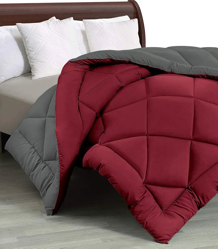 Cloth Fusion Reversible AC Comforter Single Bed 220 GSM,Soft Microfibre Quilt Blanket for Winter