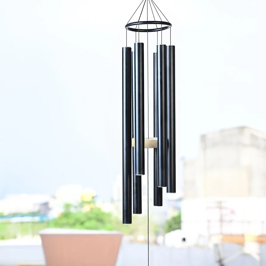 ZAICUS 41 Inch Large Wind Chime for Home Balcony, Outdoor Garden & Vastu – Soothing Sound, Hanging Décor- Black