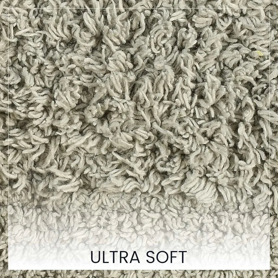 SASHAA WORLD Solid Anti-Skid Cotton Bathmat and Contour Set for Bathroom, Ultra Soft & Absorbent, Tufted Weave, Anti-Slip Latex Backing, Includes Contour & Rectangle Mat, 50X80cm, Grey