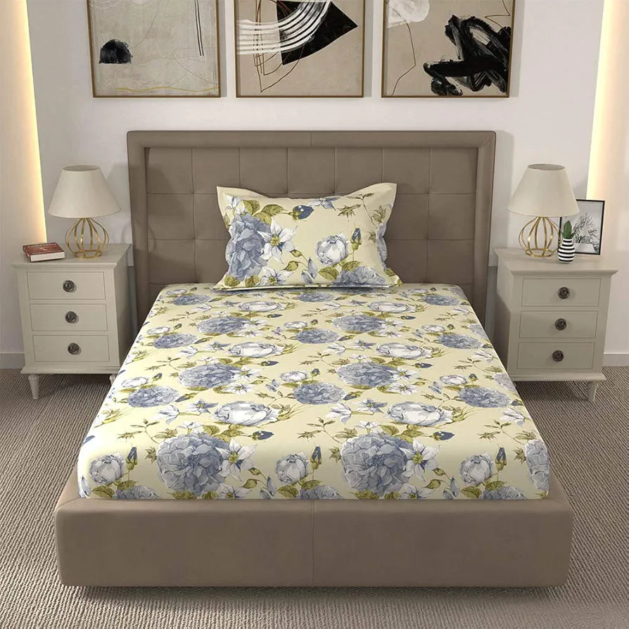 Layers Tuscany Repeat Cotton 104 TC Single Bedsheet Set 