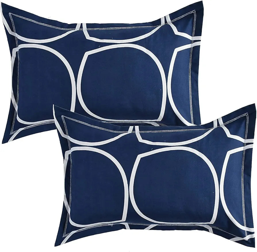 THE HOME STYLE Supersoft Cotton Feel Glace Cotton King Size Printed Flat Double Bedsheet wih 2 Pillow Cover II 400 TC, 90